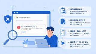 AdSenseポリシー違反で落ちた場合の確認と対処手順